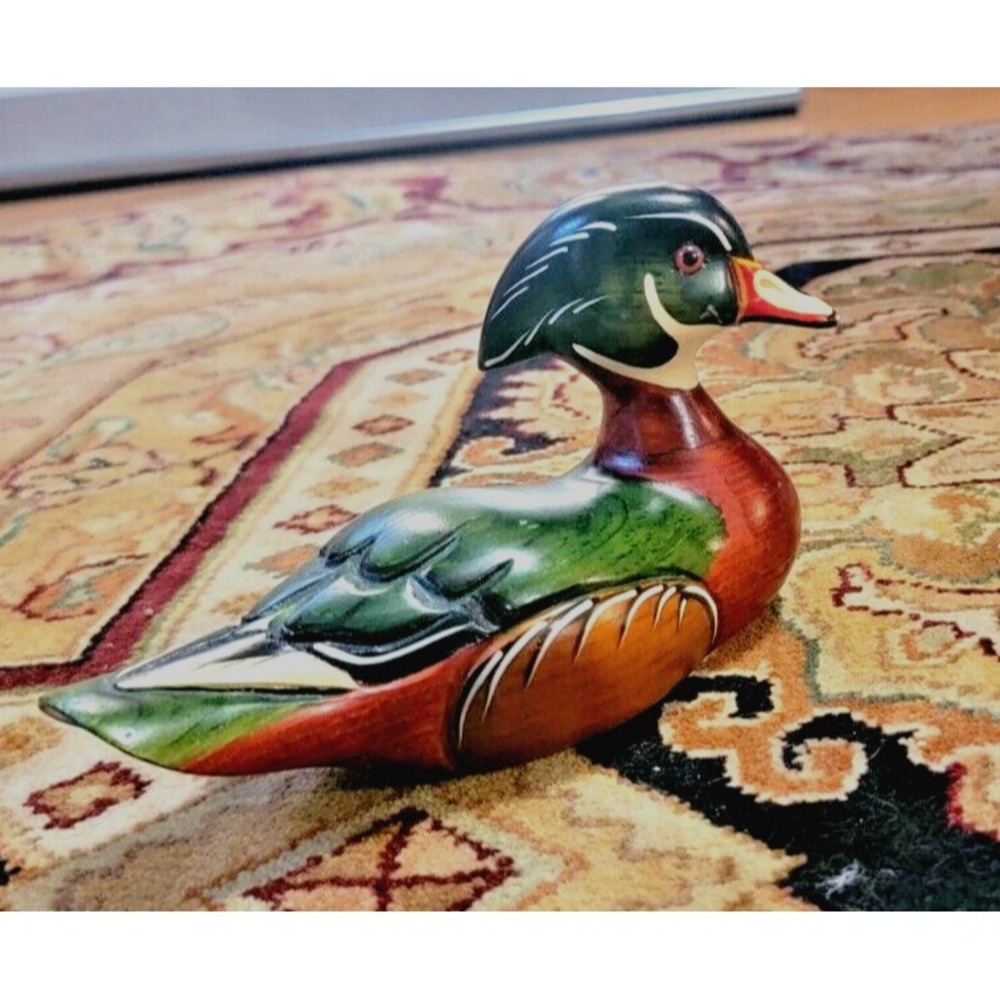 Hand Carved Painted Signed "Wood Duck" VTG byDecoy Ron Sadler,Country Traditions